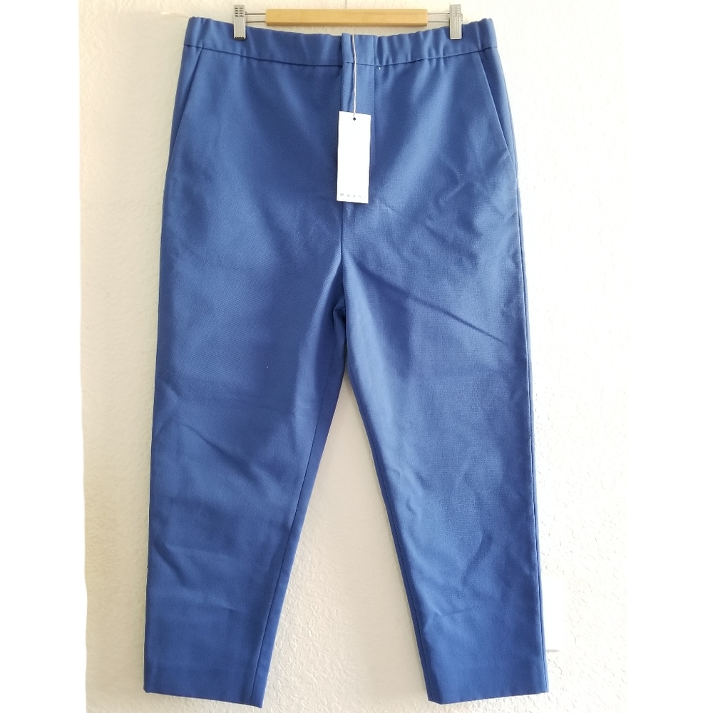 Marni Classic Tapered Leg Cropped Pants Size 10 Blue - Picture 1 of 10